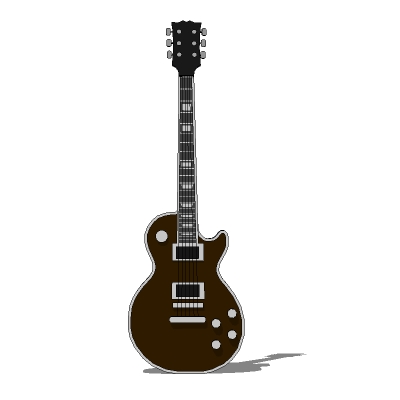 Classic Gibson guitar (low poly). 