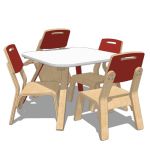Child table and chair.