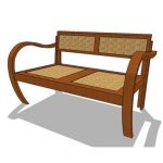 Teak finished with wicker back rest and seat