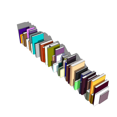 A set of multicoloured books. 