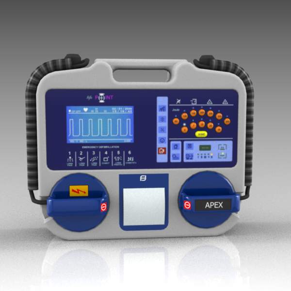 Portable defibrillation unit. 