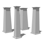 Square, tapered columns, with smooth faces and sta...