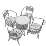 Complete cafe/bistro set with chairs already arran...