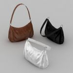 Three simple women's leather handbags.
