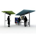 Simple bus shelter set