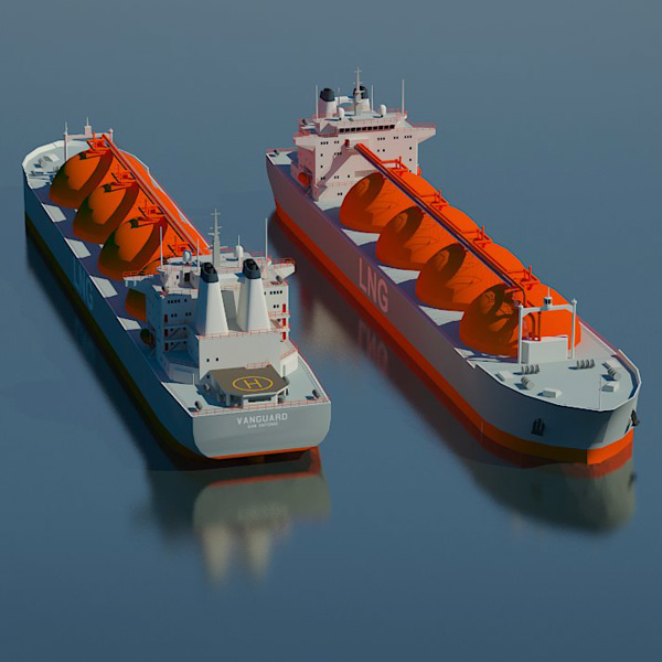 LNG Tanker (detailed model). 