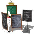 Four menu boards for any eating establishment.
