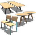 Vitra jean prouve's em table,gueridon table and st...