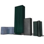 A set of 4 high rise city buildings, if I see thes...