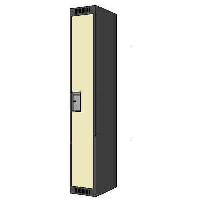 Modular locker with standard door. 