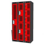 Modular lockers with perforated door