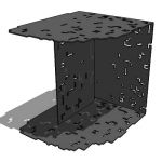 Small table in matt black or white drilled steel s...