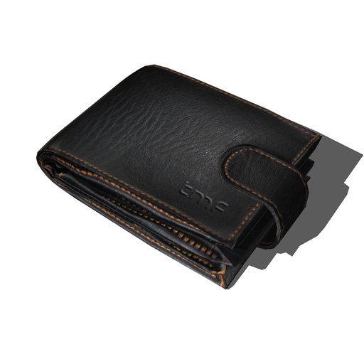 Leather men's wallet. Folded 
up.. 
