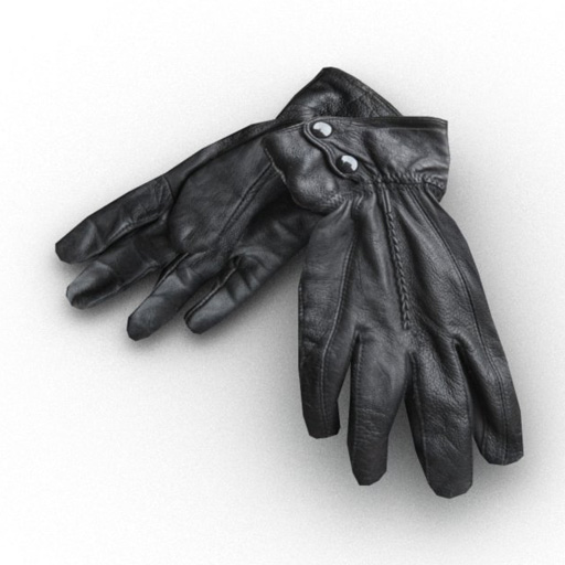 Set of two photoreal leather 
gloves, for men.. 
