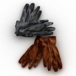 Set of two photoreal leather 
gloves, for men.