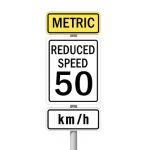 US Reduced Speed Limit; main sign 24
