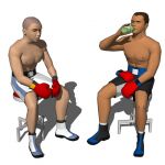 Two boxers waiting the next round.