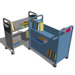 A set of 2 metal library carts complete with books...