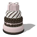 A pink and brown 4 tier wedding cake.