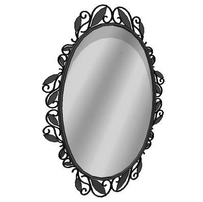 Wrought iron vanity-mirror set. 