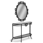 Wrought iron vanity-mirror set