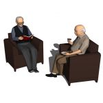 Two elderly men sitting.