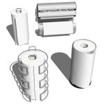 4 different modern paper towel holders by Blomus....