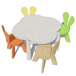 The Rabbit chair and tables for children distribut...
