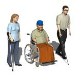 Three models of disabled people.
