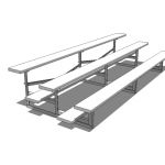 3 tier bleachers, from 12ft to 27ft (approx 4m - 9...