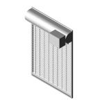 Built to order, open curtain grilles provide secur...