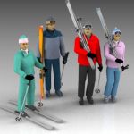 A selection of male and female skiers