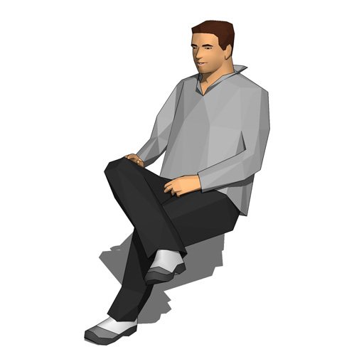 Four low poly models of young 
people 
sitting i.... 