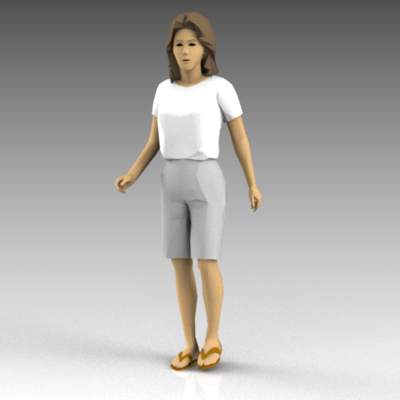 Female walking figures. 
