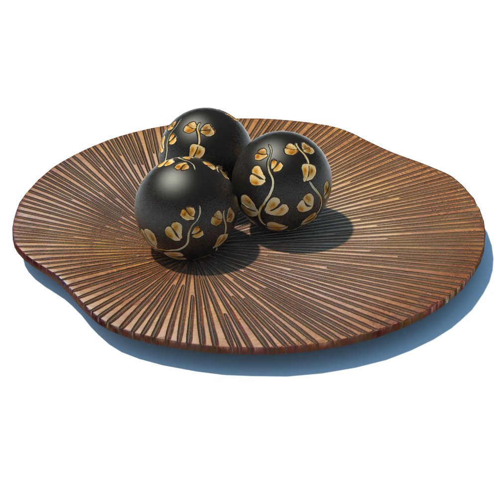 Decorative fan and spheres. Fan han be hung on the.... 