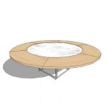 PK54 marble topped table with maple extensions by ...