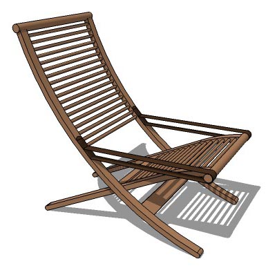 Foldable teak finished lounge chair. 