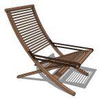Foldable teak finished lounge chair