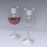 Low-poly wine glasses
