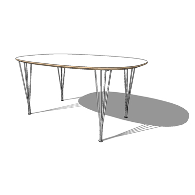 B412, Super Ellipse table by Fritz Hansen, The ser.... 