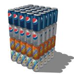 Very low poly soda cans in rows of five (82 faces ...