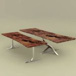 Rose table and Knight Base table by Hudson Furnitu...
