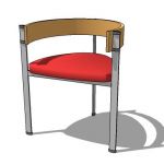 Plywood moulded backing with fabric seat