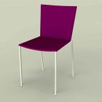 The spli2 chair in moulded acrylic over a steel fr...