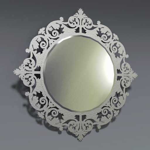 Silver Leaf Round Romantico 
Mirror.. 