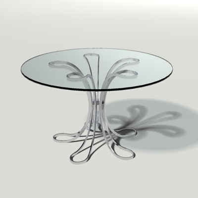 An elegant nickle plated glass top table.. 