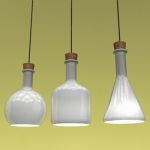 This is a set of three blown glass lamps from Labw...