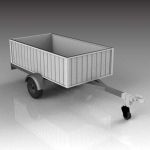 Small auto utility trailer; there is a small refer...