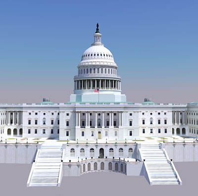US Capitol Building in Google Earth, geo-located s.... 