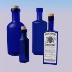 Small, antique, medicine bottles...blue.